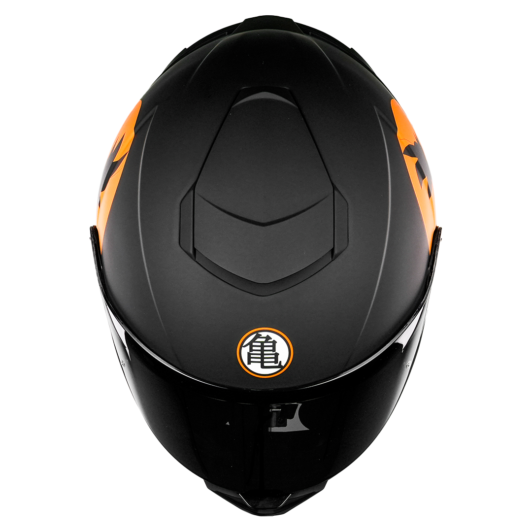KOV Casco Buster Dragon Ball Z Goku Negro Mate Integral para Moto Deportivo AERODINAMICO Certificado Dot